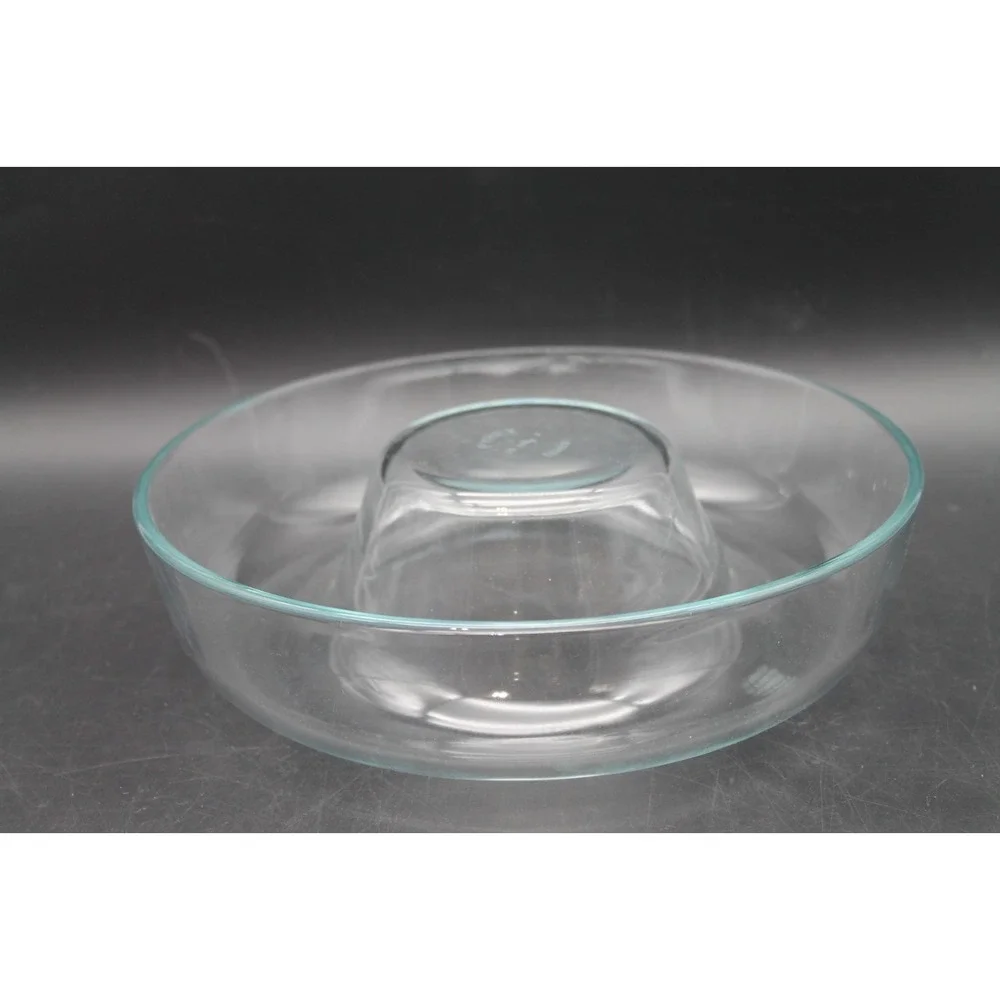 Pyrex Microwave Ring Mold M-42 2 Qt Clear Glass Tube Pan with Box Vintage France